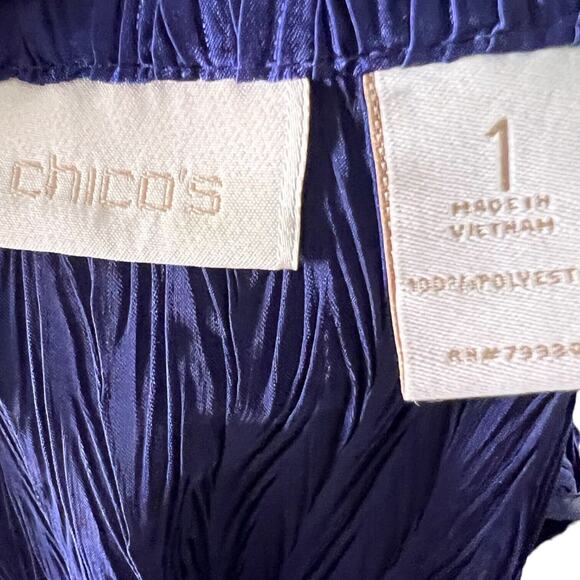 Blazer Unlined Purple Open Front Jacket Zip Close Pockets Chicos Size 1/Medium - Picture 6 of 8